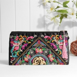 Etnisk Broderi Blomster Bag Clutch Bag Veske For Dame