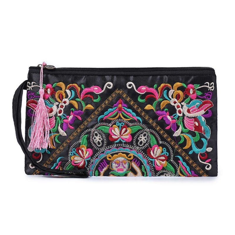 Etnisk Broderi Blomster Bag Clutch Bag Veske For Dame