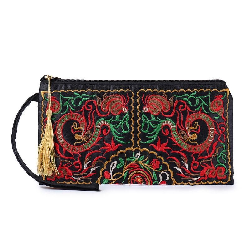 Etnisk Broderi Blomster Bag Clutch Bag Veske For Dame