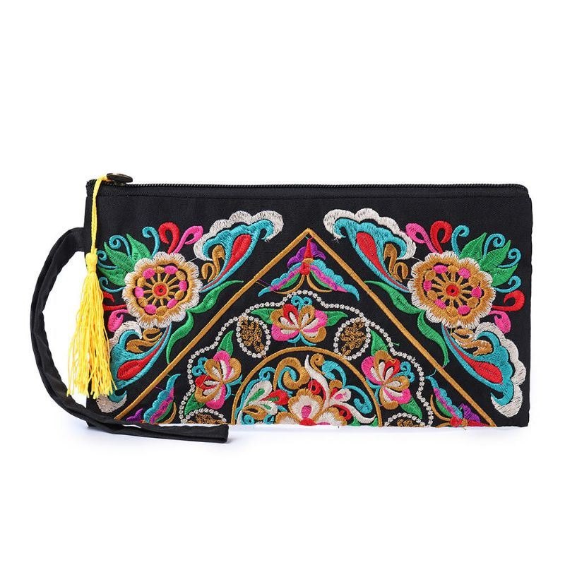 Etnisk Broderi Blomster Bag Clutch Bag Veske For Dame