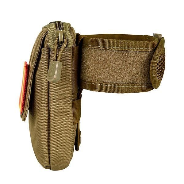 Herre Nylon Taktisk Arm Bag Molle Edc Pouch Mobiltelefon Veske Belte Midjeveske