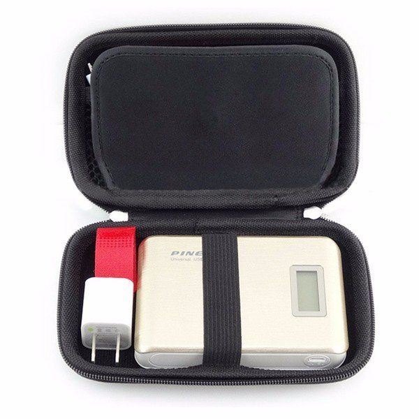 Herre Usb Flash Drive Øretelefon Digital Gadget Pouch Reise Sølv Oppbevaringsveske