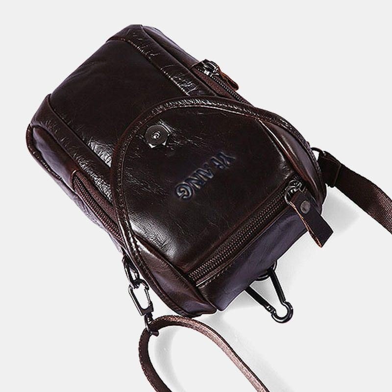 Multifunksjon Liten Mote Midjeveske Herre Skinn Belte Telefonveske Enkel Skulderveske Crossbody Bag