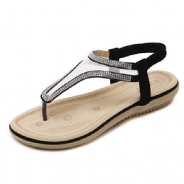 Bohemia Flip-flops For Dame Beach Casual Rhinestone-sandaler