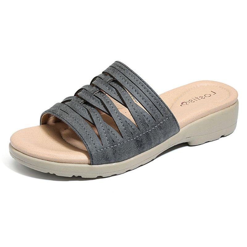 Cross Tie Comfy Wedge Sandaler For Dame