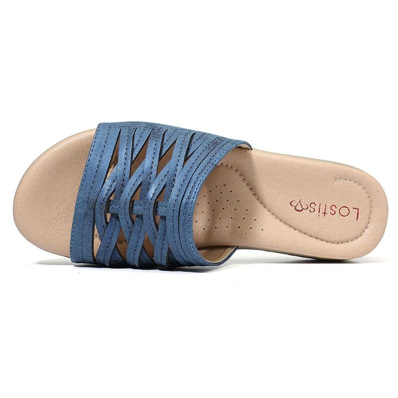 Cross Tie Comfy Wedge Sandaler For Dame