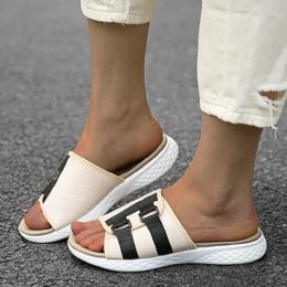 Dame Åpen Tå Slip On Casual Summer Daily Flat Sandaler