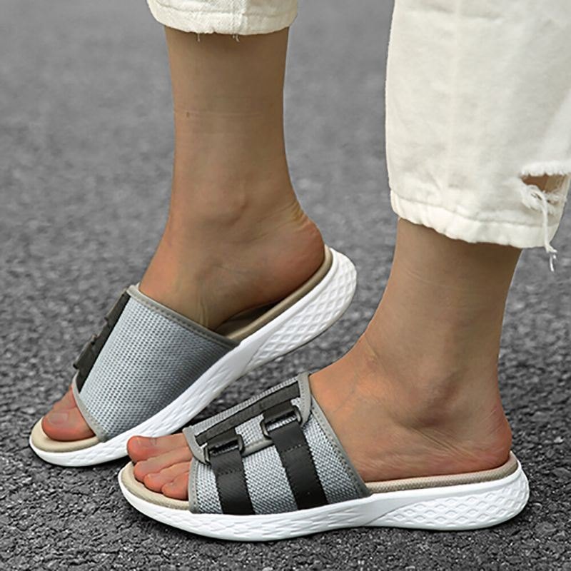 Dame Åpen Tå Slip On Casual Summer Daily Flat Sandaler