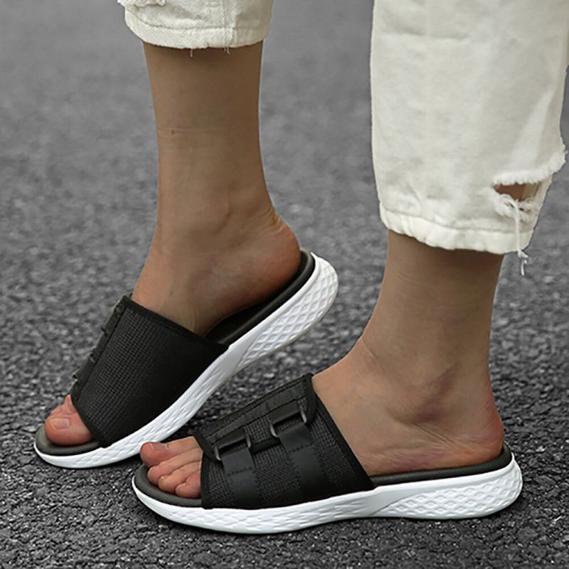 Dame Åpen Tå Slip On Casual Summer Daily Flat Sandaler