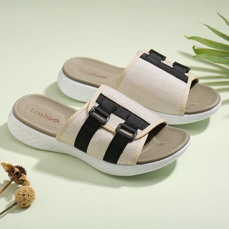 Dame Åpen Tå Slip On Casual Summer Daily Flat Sandaler