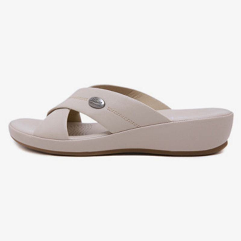 Dame Beach Comfy Peep Toe Cross Strap Kiler Hælsandaler