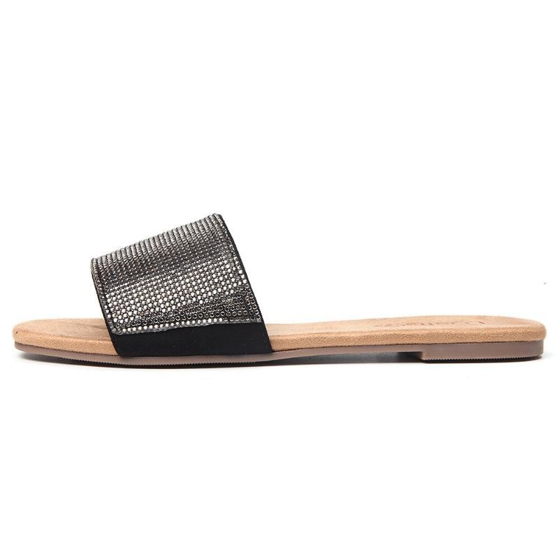 Dame Beading Single Band Casual Slide Sandaler