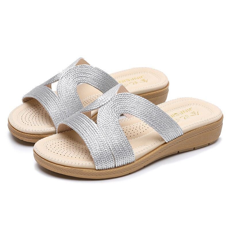 Dame Bohemia Weave Cut-out Casual Comfy Wearable Wedges Sandaler