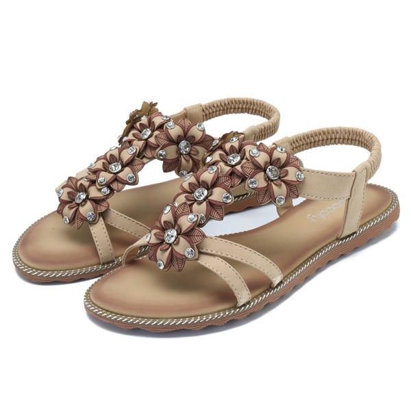 Dame Bohemian Flower Casual Shoe Beach Flat Sandaler