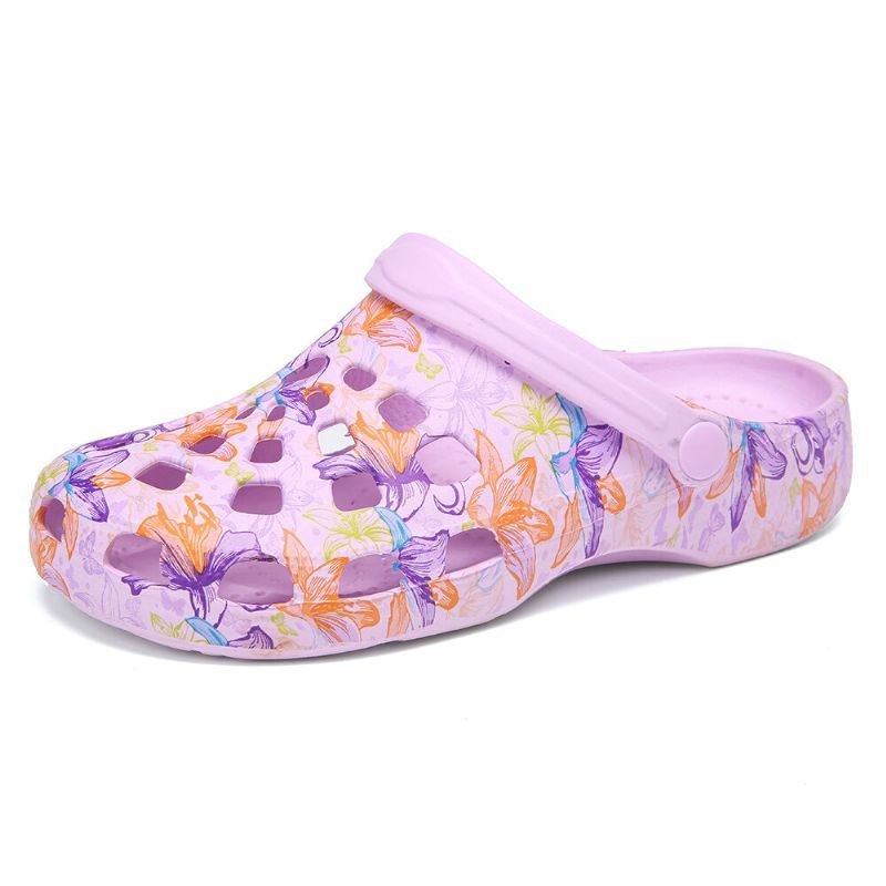 Dame Butterfly Floral Vanntette Sklisikker Hule Skyvesandaler