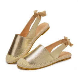 Dame Casual Closed Toe Metallic Komfortable Espadrilles Flat Sandaler