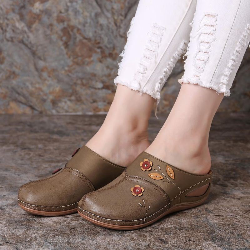 Dame Casual Flowers Rund Toe Sandaler