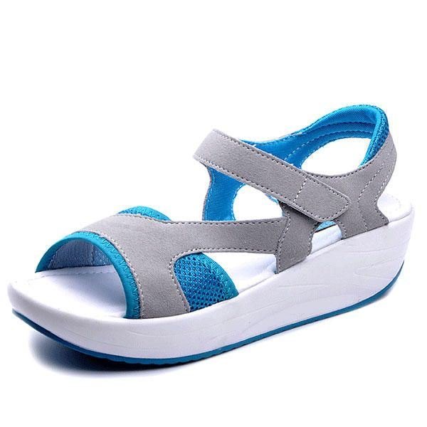 Dame Casual Wedge Sandaler Pustende Rocker Sole Sko