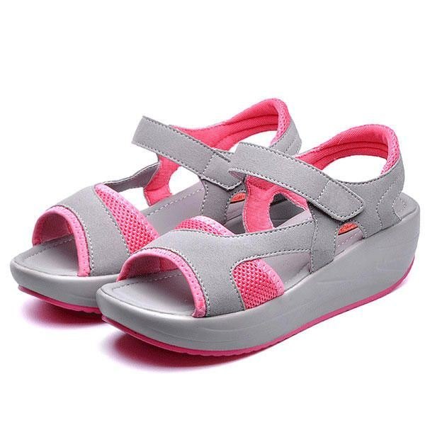 Dame Casual Wedge Sandaler Pustende Rocker Sole Sko