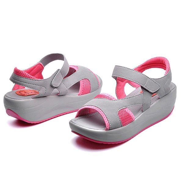 Dame Casual Wedge Sandaler Pustende Rocker Sole Sko