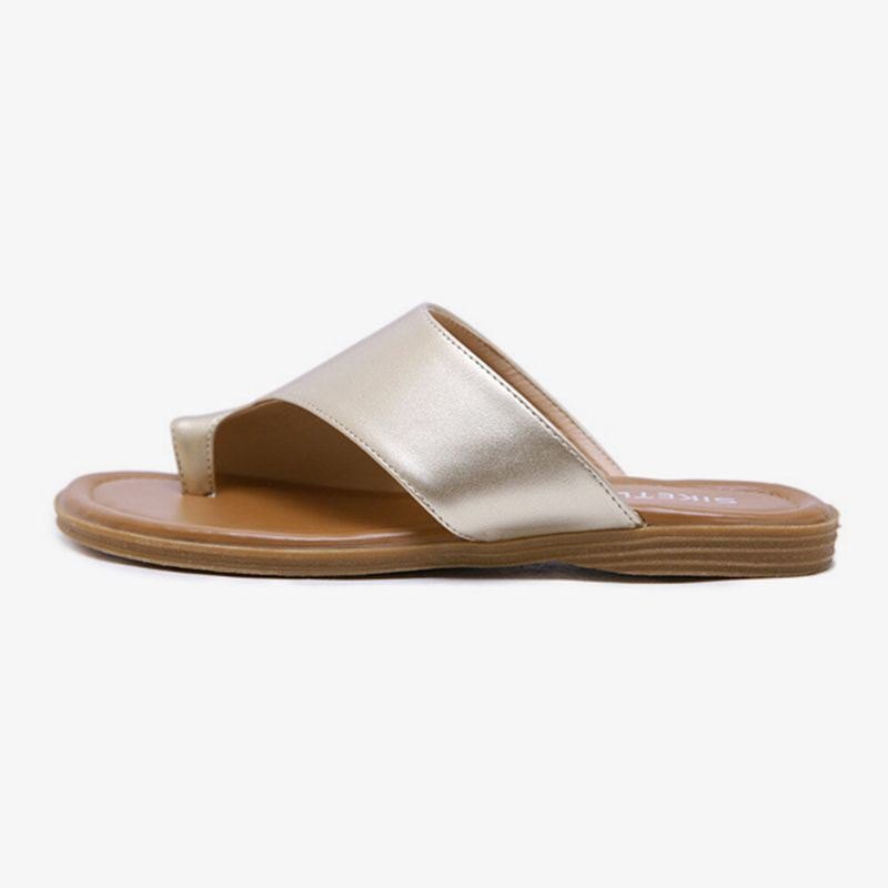 Dame Clip Toe Pure Color Casual Summer Flat Sandaler