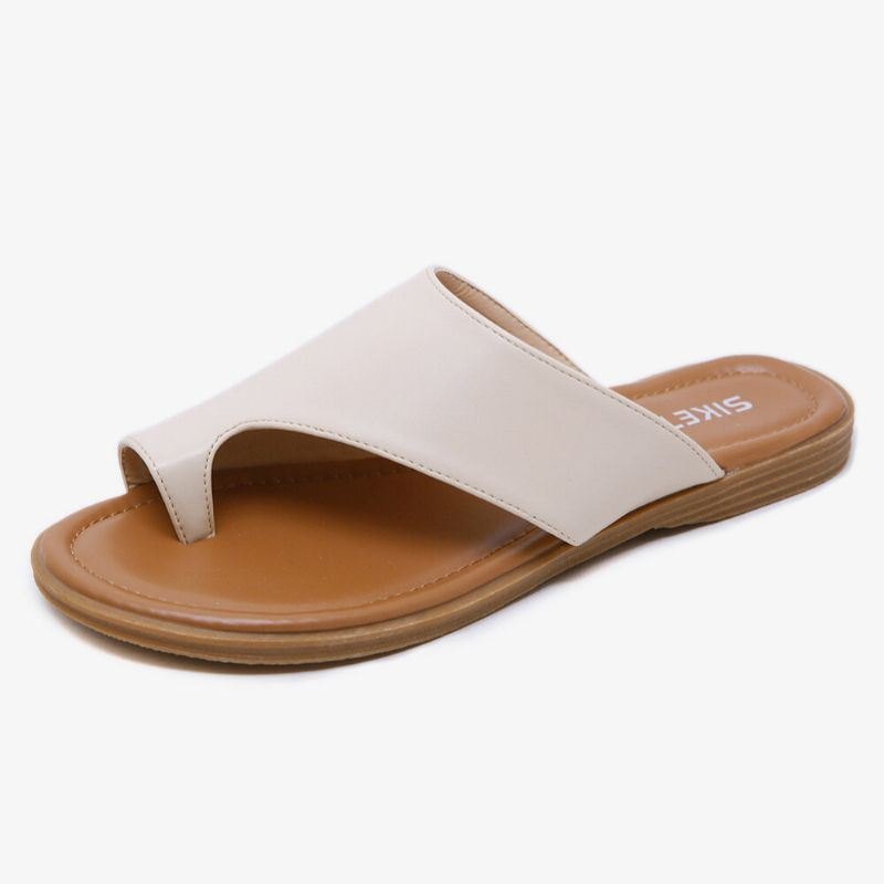 Dame Clip Toe Pure Color Casual Summer Flat Sandaler