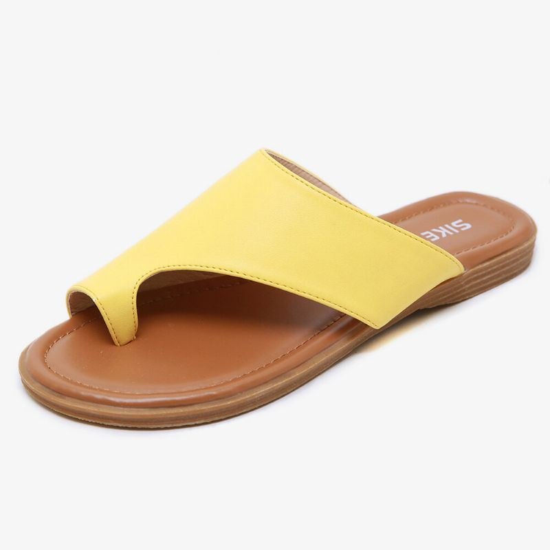 Dame Clip Toe Pure Color Casual Summer Flat Sandaler