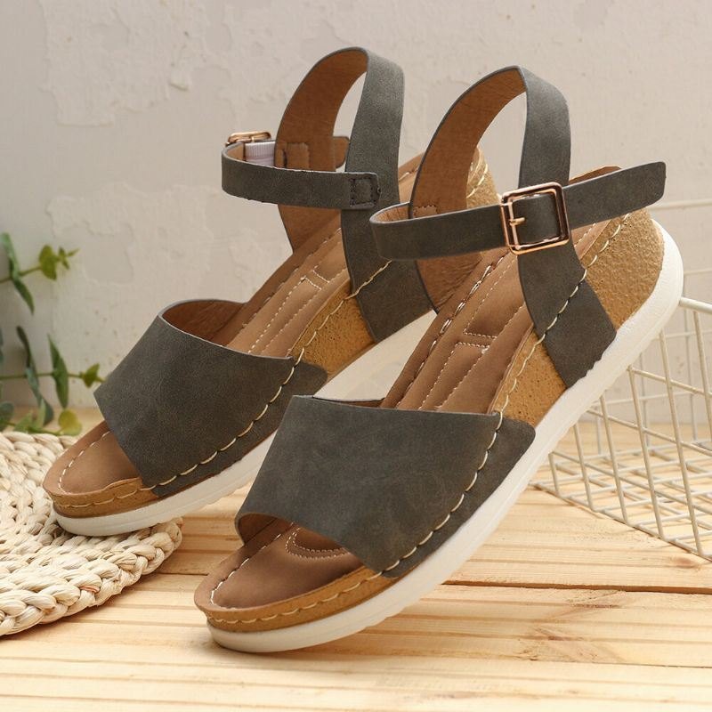 Dame Comfy Åpnet Toe Rocker Sole Slide Sandaler