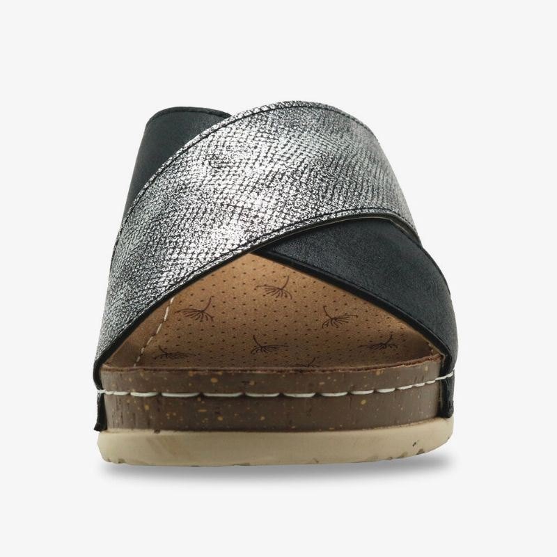 Dame Cross Spleising Åpen Tå Comfy Summer Casual Wedge Sandaler