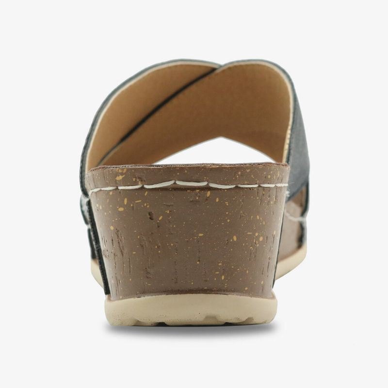 Dame Cross Spleising Åpen Tå Comfy Summer Casual Wedge Sandaler