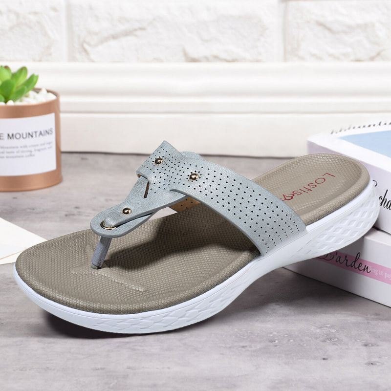 Dame Flip Flop Nagle Sommer Strand Casual Flat Sandaler