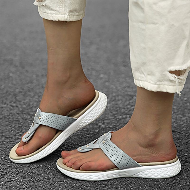 Dame Flip Flop Nagle Sommer Strand Casual Flat Sandaler