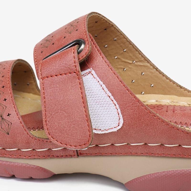 Dame Justerbar Stropp Åpen Tå Slip On Casual Summer Wedge Sandaler