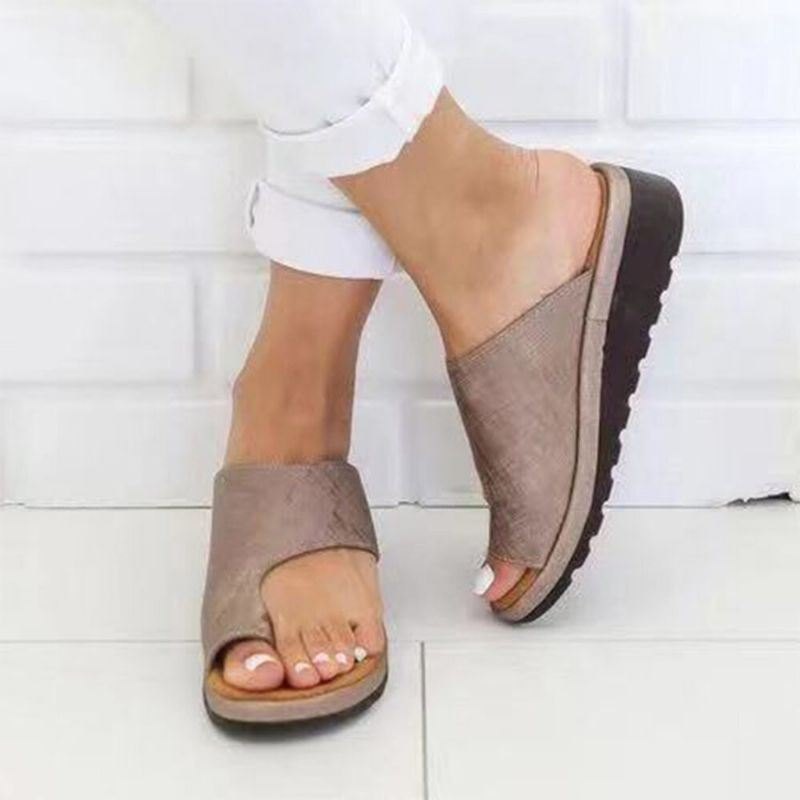 Dame Large Size Casual Soft Clip Toe Flat Sandaler