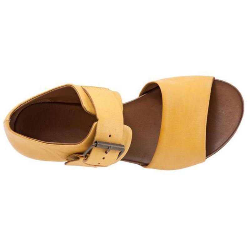 Dame Large Størrelse Rome Peep Toe Casual Spenne Flat Sandaler