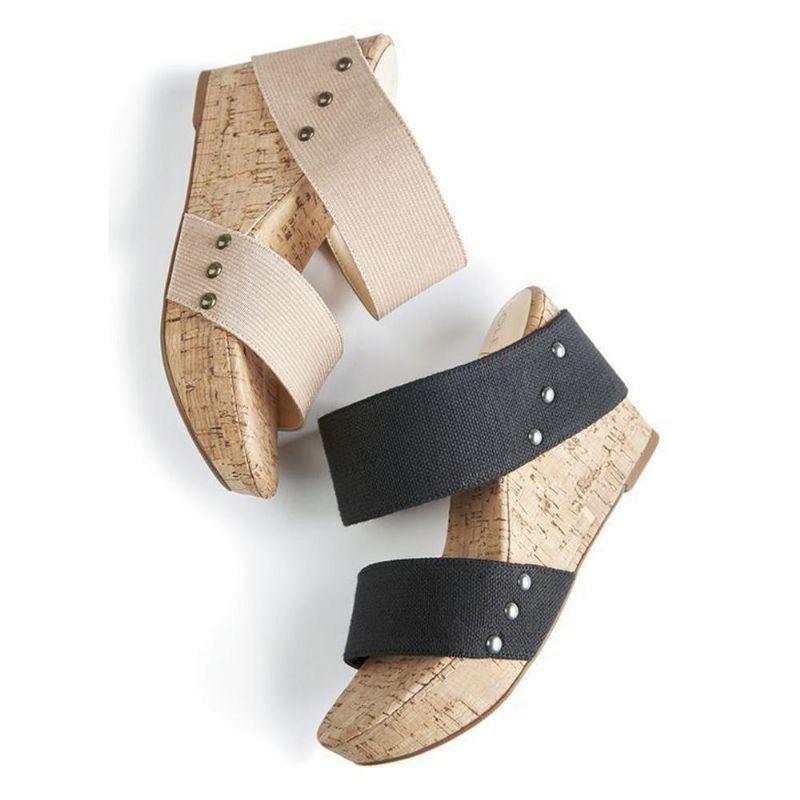 Dame Med Mellomhæl Peep Toe Casual Wedge Sandaler