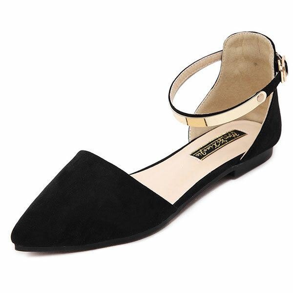 Dame Med Spiss Tå Myk Såle Uformell Slip On Flat Loafers