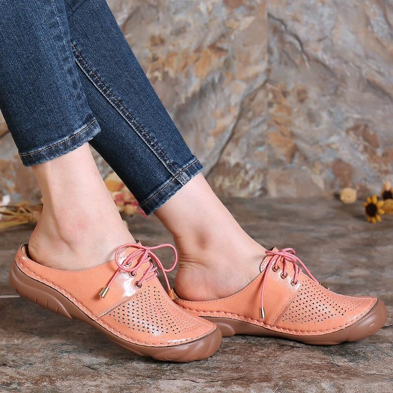 Dame Retro Strappy Hollow Out Slip On Ryggløse Sommersandaler