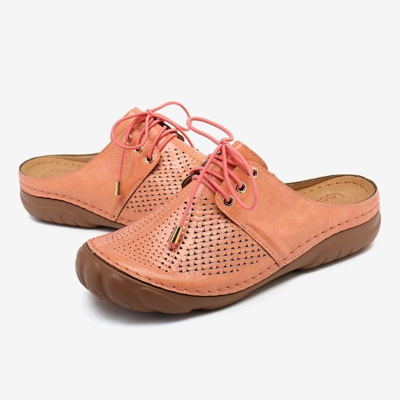 Dame Retro Strappy Hollow Out Slip On Ryggløse Sommersandaler