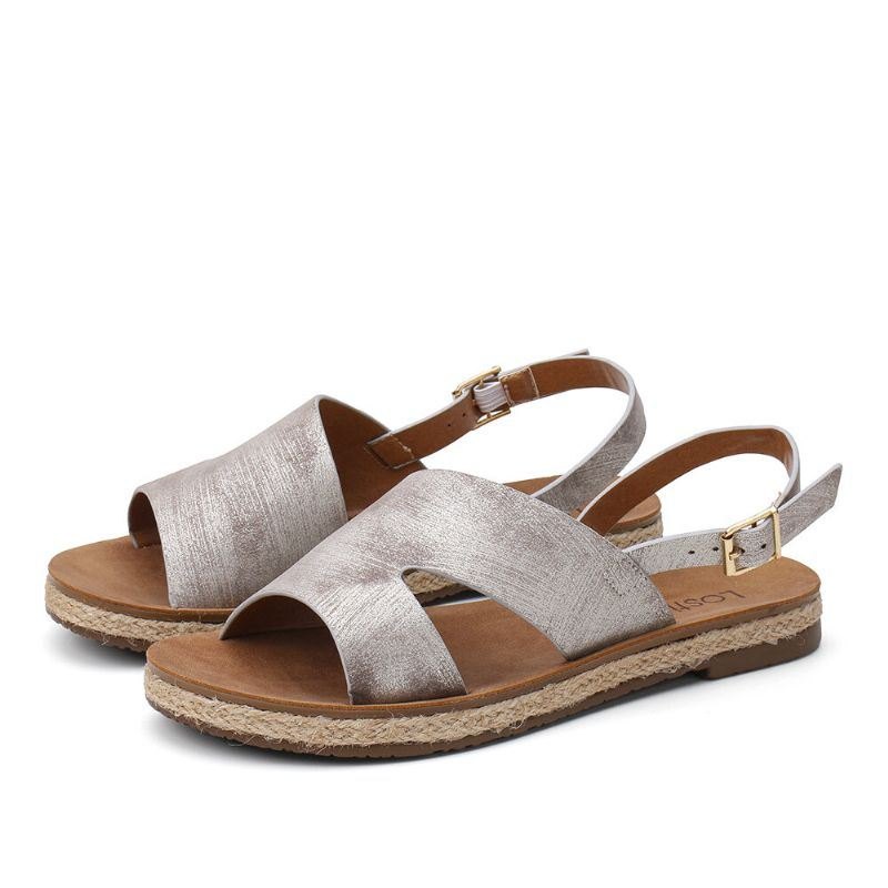 Dame Single Strap Casual Slingback Flat Sandaler