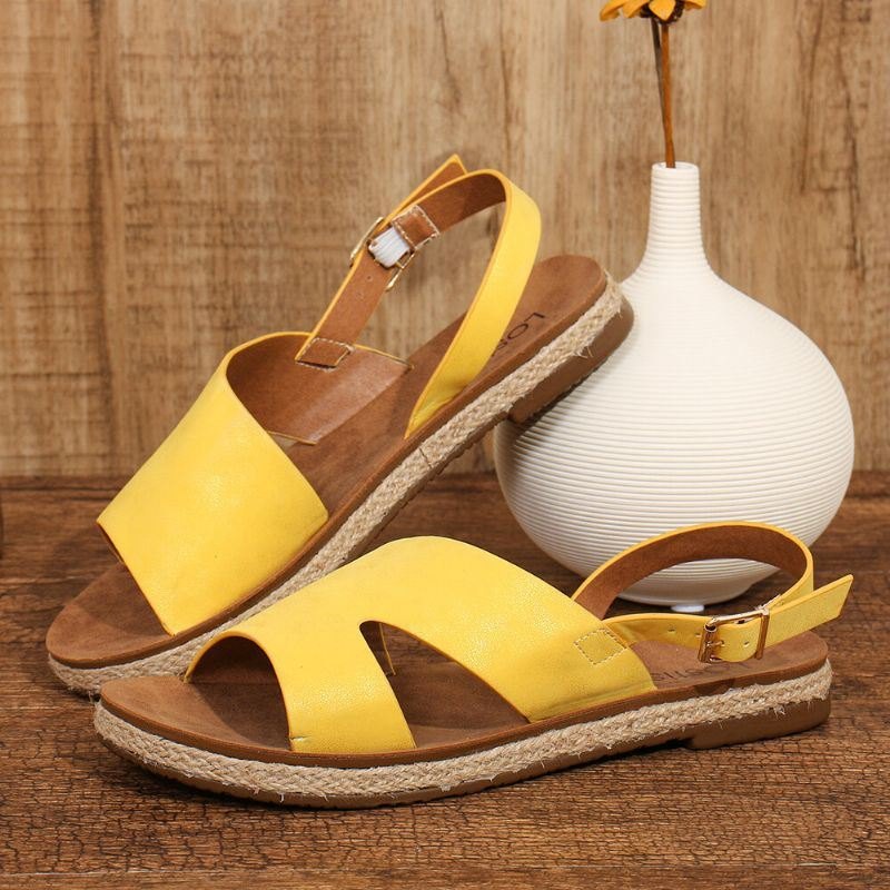 Dame Single Strap Casual Slingback Flat Sandaler