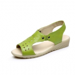 Dame Skinn Hollow Out Peep Toe Slip On Myke Sandaler