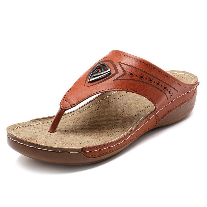 Dame Soft Casual Beach Flip Flops Flat Sandaler