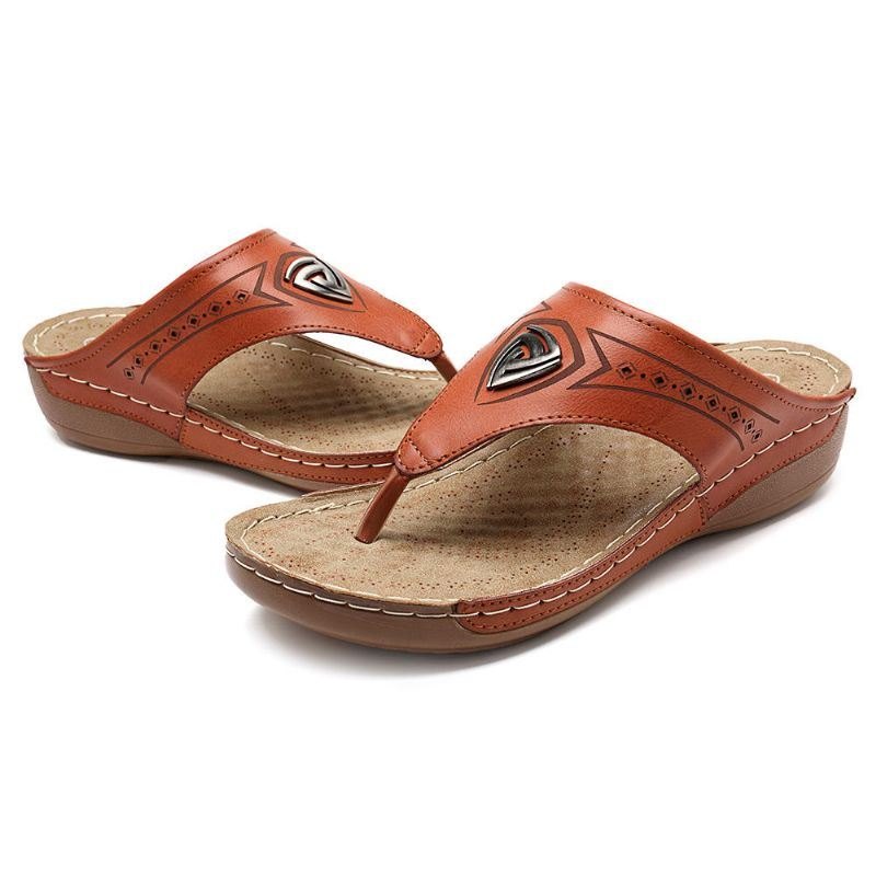 Dame Soft Casual Beach Flip Flops Flat Sandaler