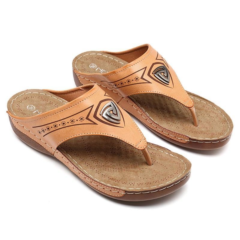 Dame Soft Casual Beach Flip Flops Flat Sandaler