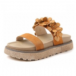 Dame Sommer Casual Flower Slip On Beach Flat Sandaler