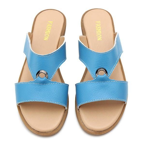 Dame Sommer Chic Strandsandaler Pustende Slip-on Flat Slippers