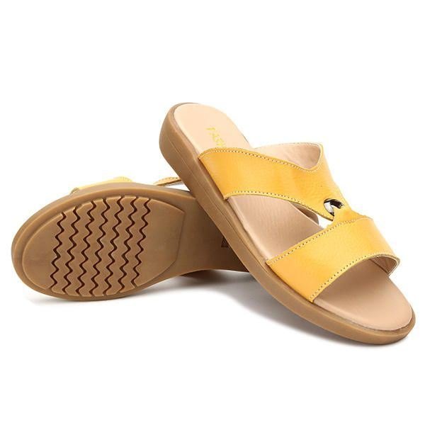 Dame Sommer Chic Strandsandaler Pustende Slip-on Flat Slippers