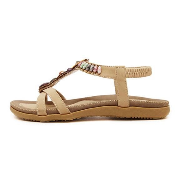 Dame Sommer Fritid Strandsandaler Peep Toe Chic Sko Casual Flat Sandaler