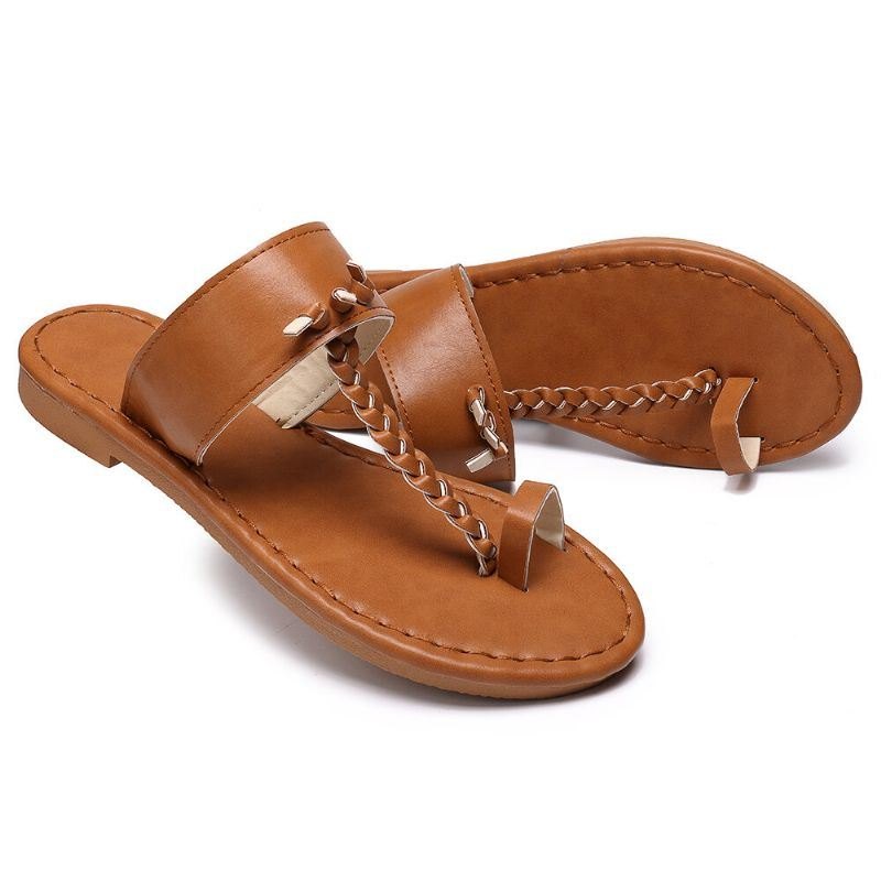 Dame Sommer Retro Flette Flip Flops Flat Slide Sandaler